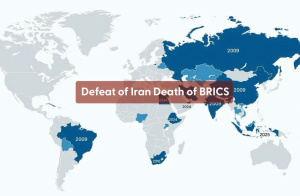 Map or illustration representing geopolitical competition between the United States, China, and BRICS over oil, energy security, and strategic minerals.