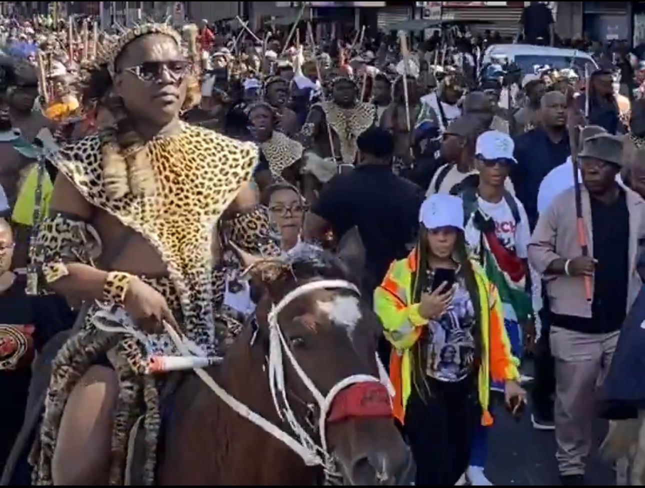 Anti-migrant protests in South Africa with organized marchers demonstrating peacefully